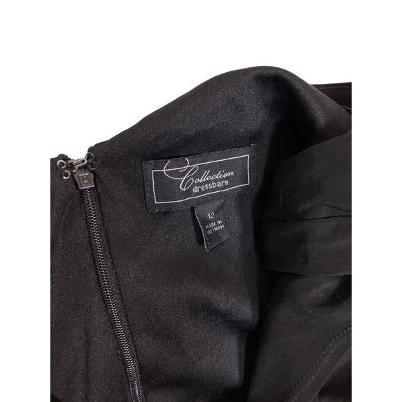 Dressbarn Collection Black White Cocktail Dress Velvet Top Women’s Size 12/L - Picture 2 of 5